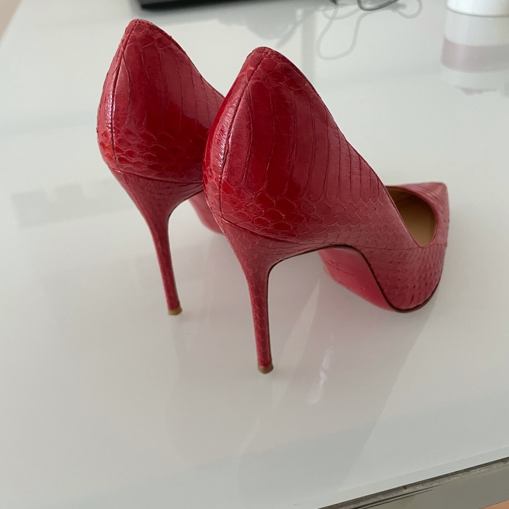 Christian Louboutin Red Python High Heel, Very Go… - image 3